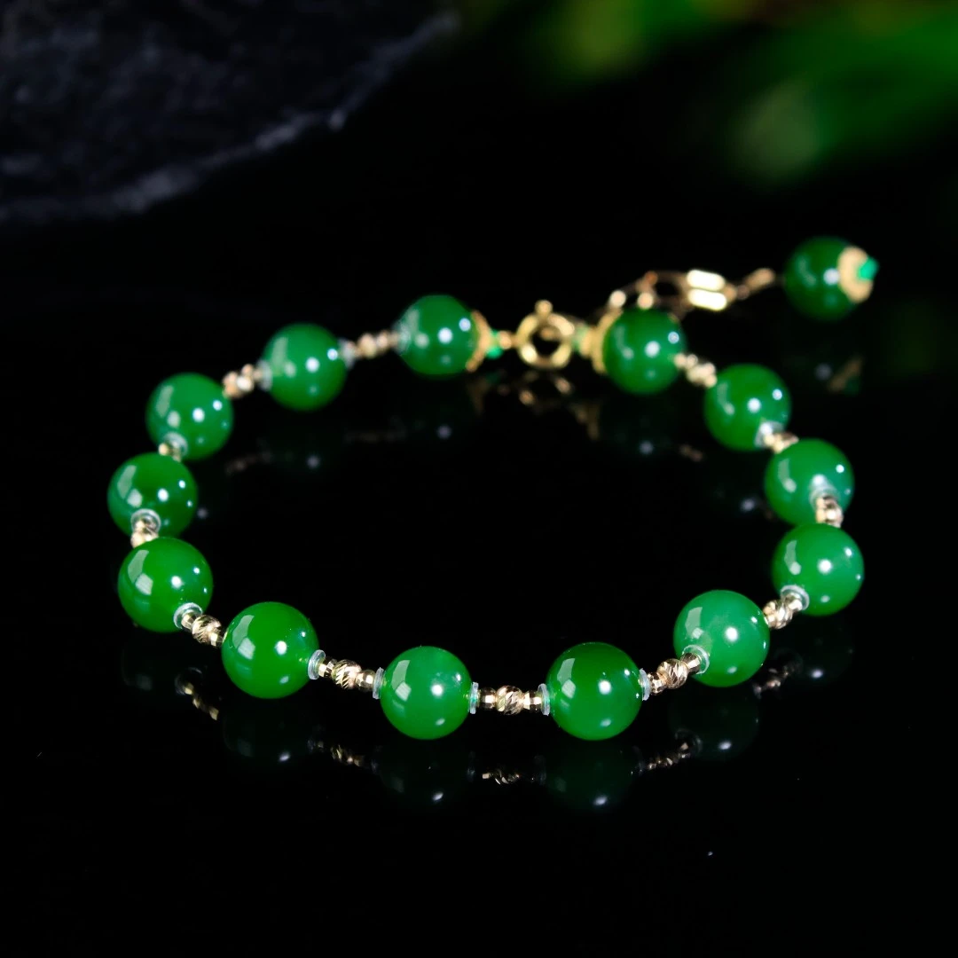 18K金碧玉满天星手链