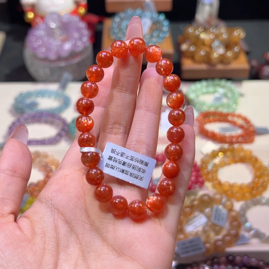 手串未镶嵌长石8m收藏级老矿金太阳