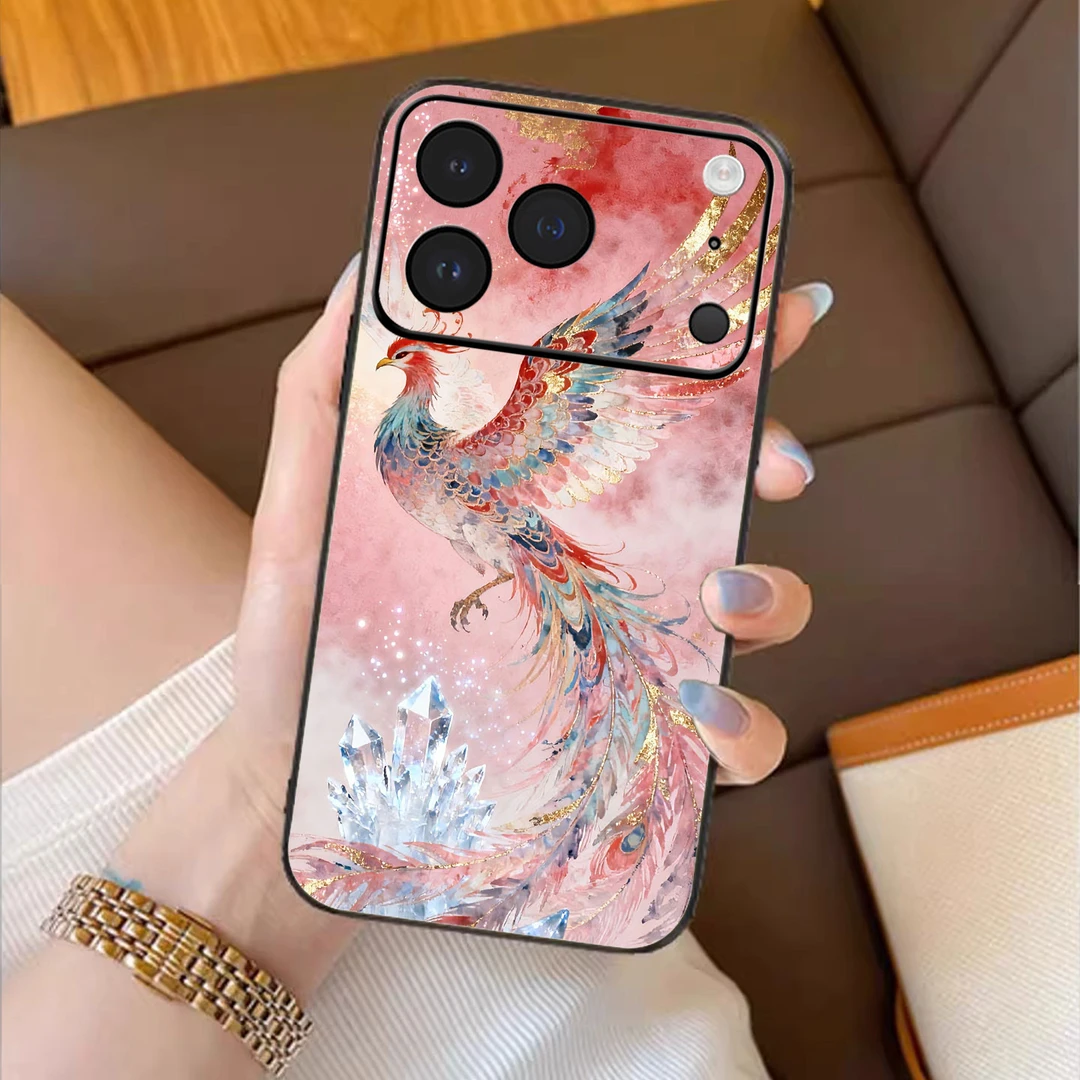 风舞祥瑞适用苹果17promax手机壳复古皮纹网红同款数码配件高级感