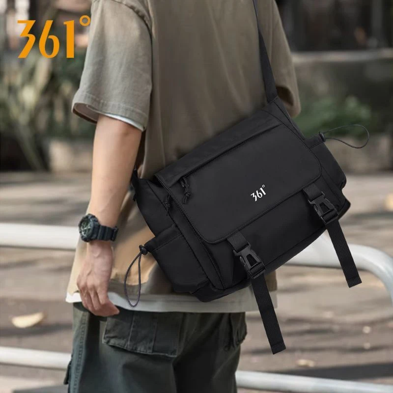361°单肩包男大容量休闲邮差包学生上课斜挎包女时尚百搭通勤包新