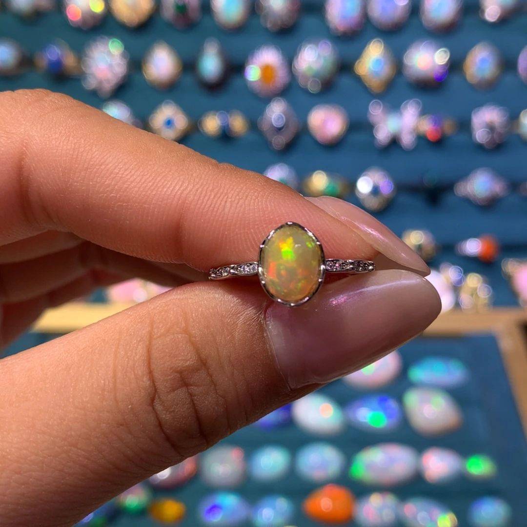 欧泊银S925镶嵌戒指款