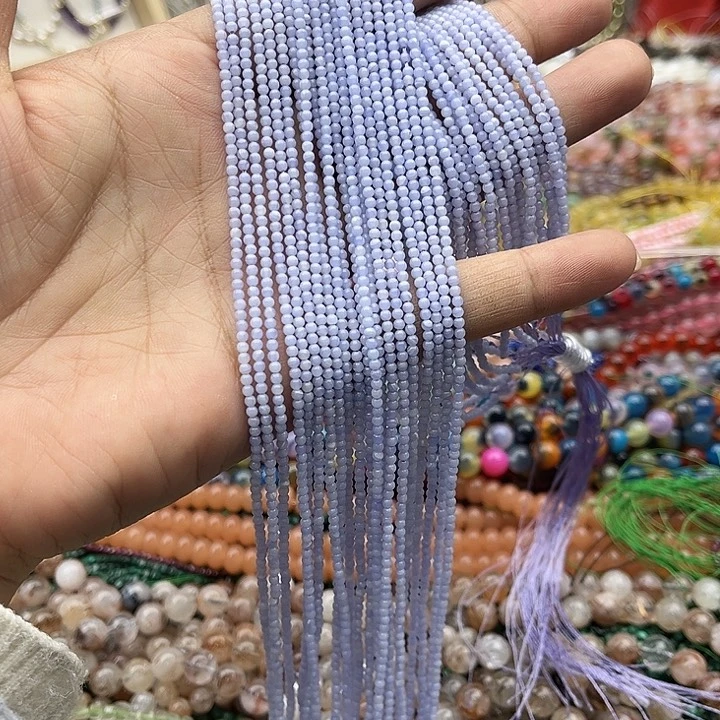 玛瑙/玉髓珠宝半成品未镶嵌2条2mm紫玛瑙