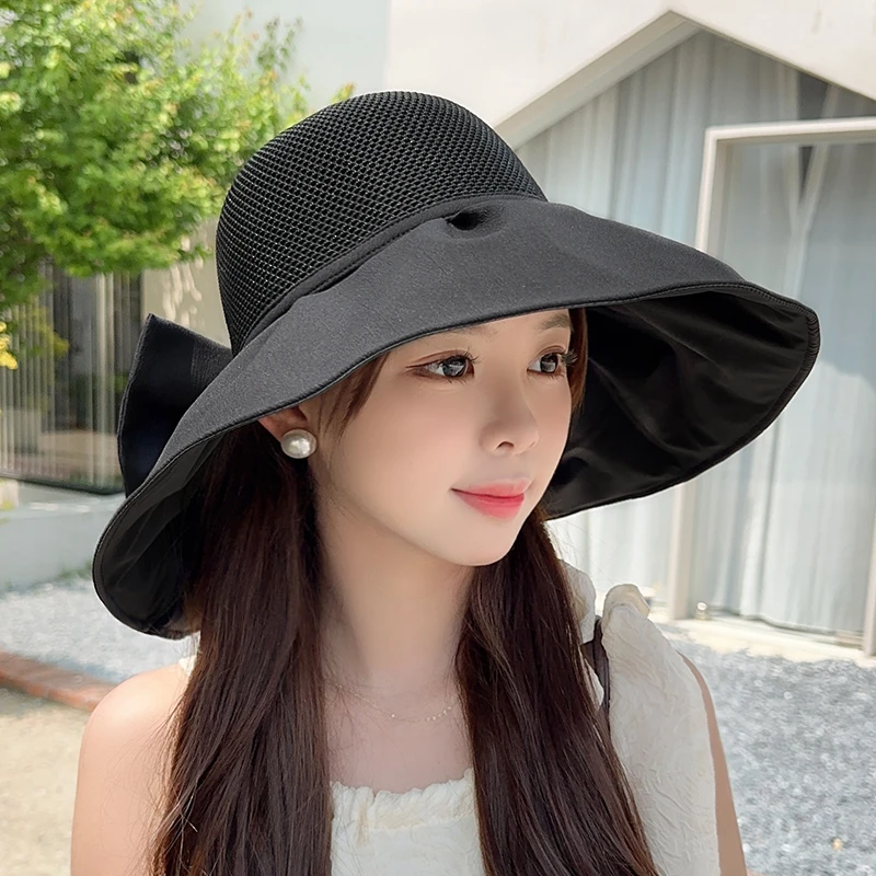 3.0版雾面彩胶渔夫帽女夏季大帽檐遮阳防晒帽