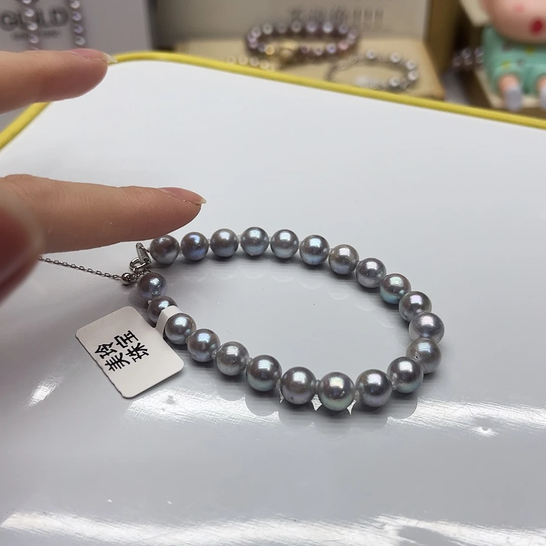 手绳海水珍珠银S925镶嵌