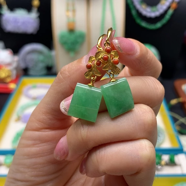 未镶嵌翡翠耳饰翡翠耳环