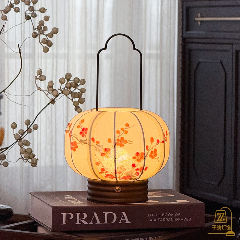 宋代美学新中式台灯茶室客厅卧室床头灯古典风布艺禅意氛围台灯