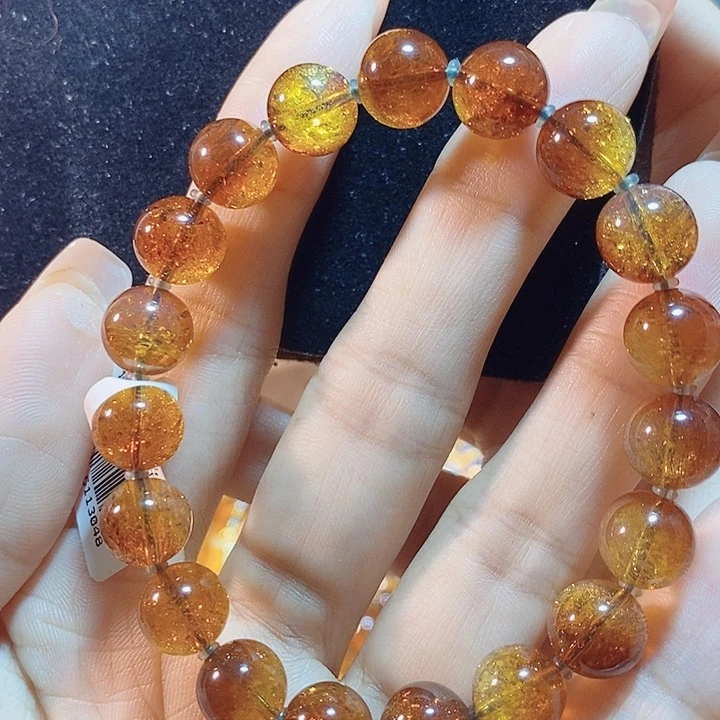 蓝珀未镶嵌珠宝奇石墨西哥红蓝金沙手串9