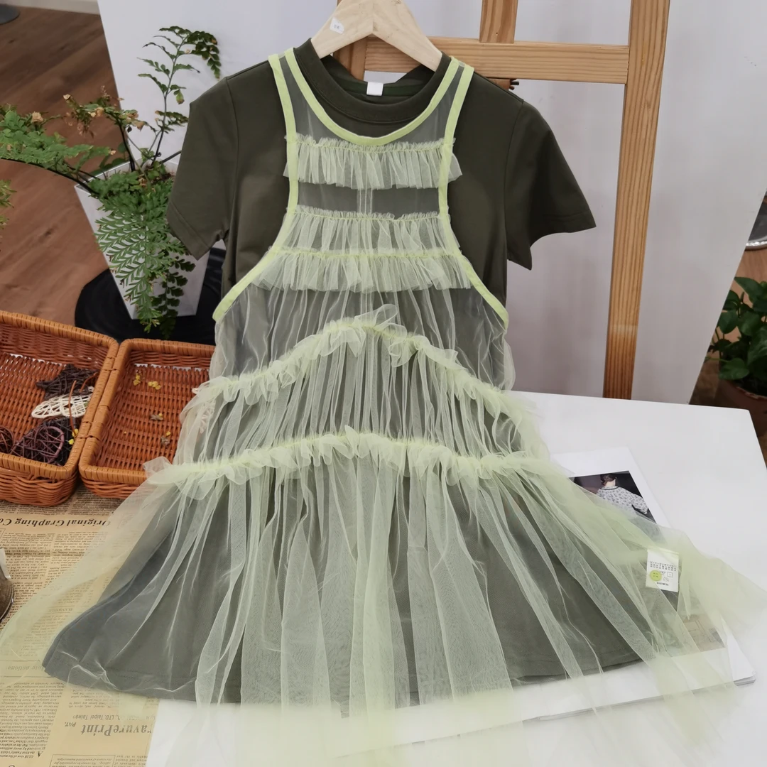 5075 夏季中大童两件套连衣裙 H