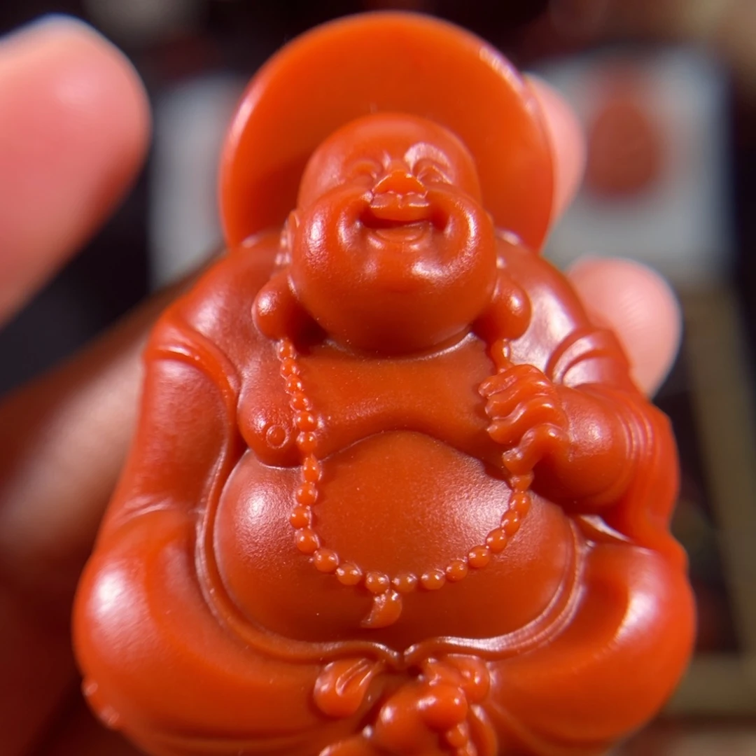 南红玛瑙未镶嵌笑口常开弥勒45.1*35.8