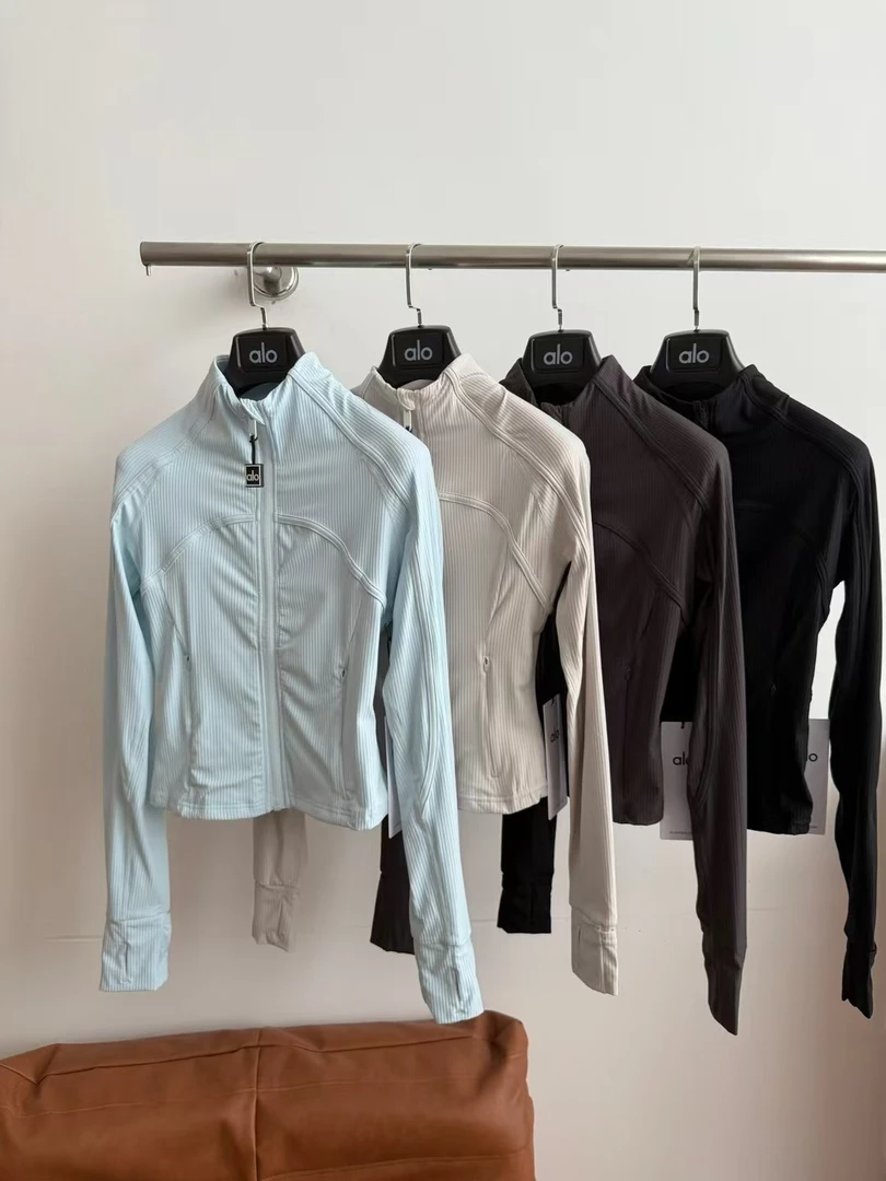 【八八】AU 立领螺纹瑜伽服女士春秋季速干普拉提健身长袖运动外套