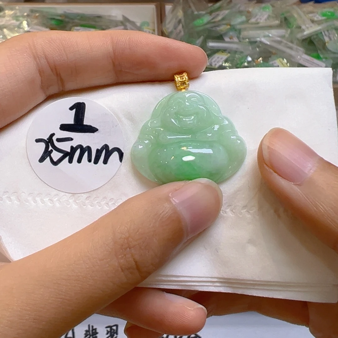吊坠(不含链)18K金镶嵌翡翠