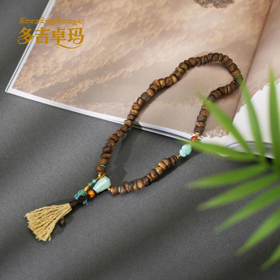 沉香【多吉卓玛】18K金棋楠随行绿松设计款