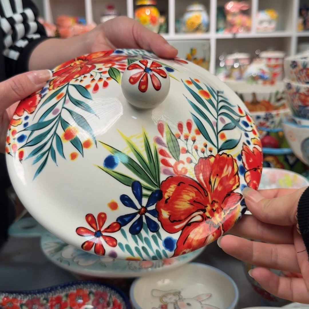 陶瓷繁花盖子一只