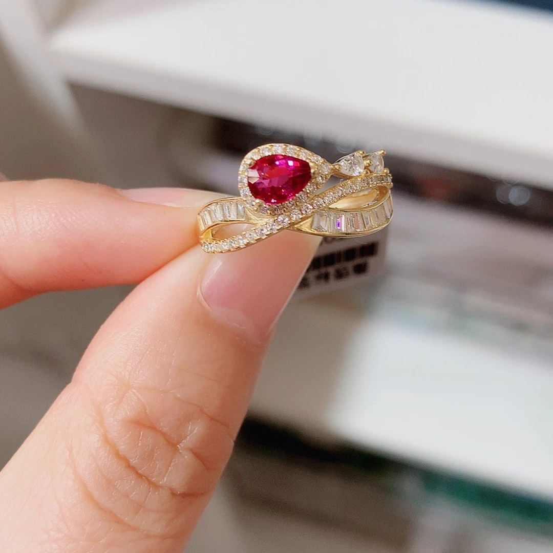 银S925镶嵌戒指碧玺