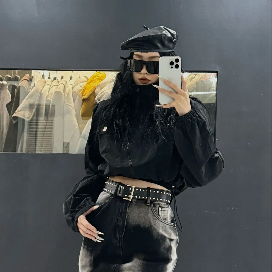 YUYU女装春装新款时尚洋气个性立领衣外套