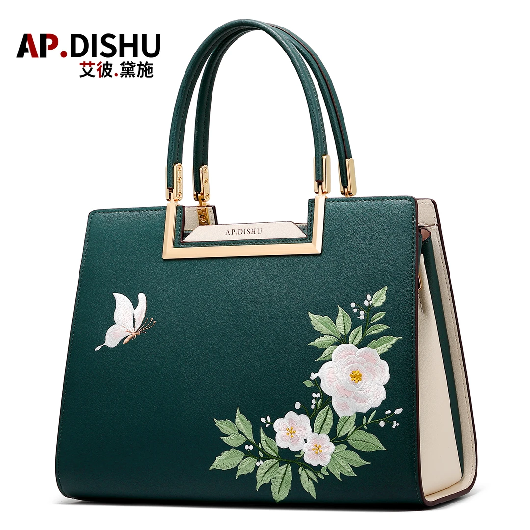 母亲节礼物包包国风妈妈新款刺绣真皮中年2025新款女士大气手提包