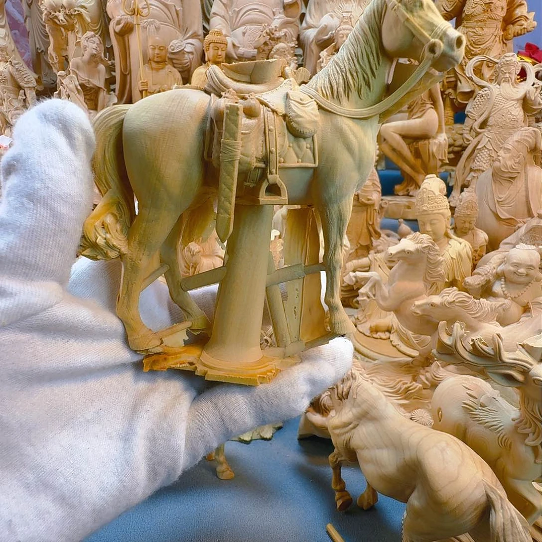 黄杨木加**西小叶黄杨木马摆件