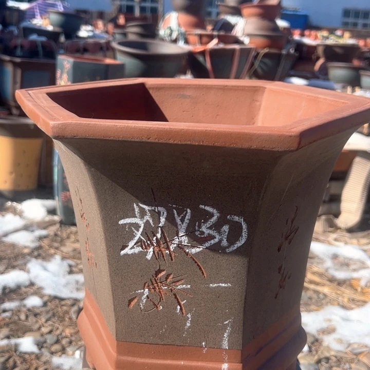 红陶紫砂兰花盆无暇