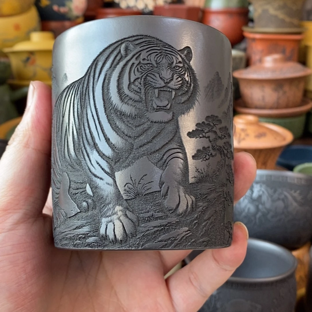 紫砂杯子宜兴全手工紫砂杯