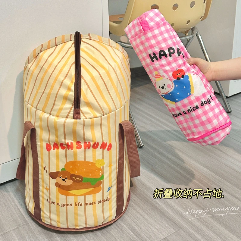 卡通创意设计泡脚盆便携手提保温带盖户外防水便携可折叠泡脚桶