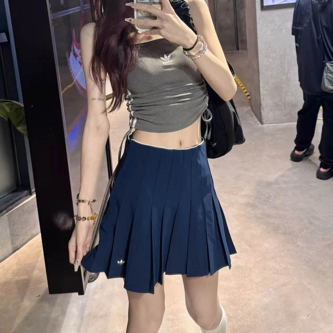 adidas三叶草F SKORT W 复古运动带底裤短裙百褶裙JC6771