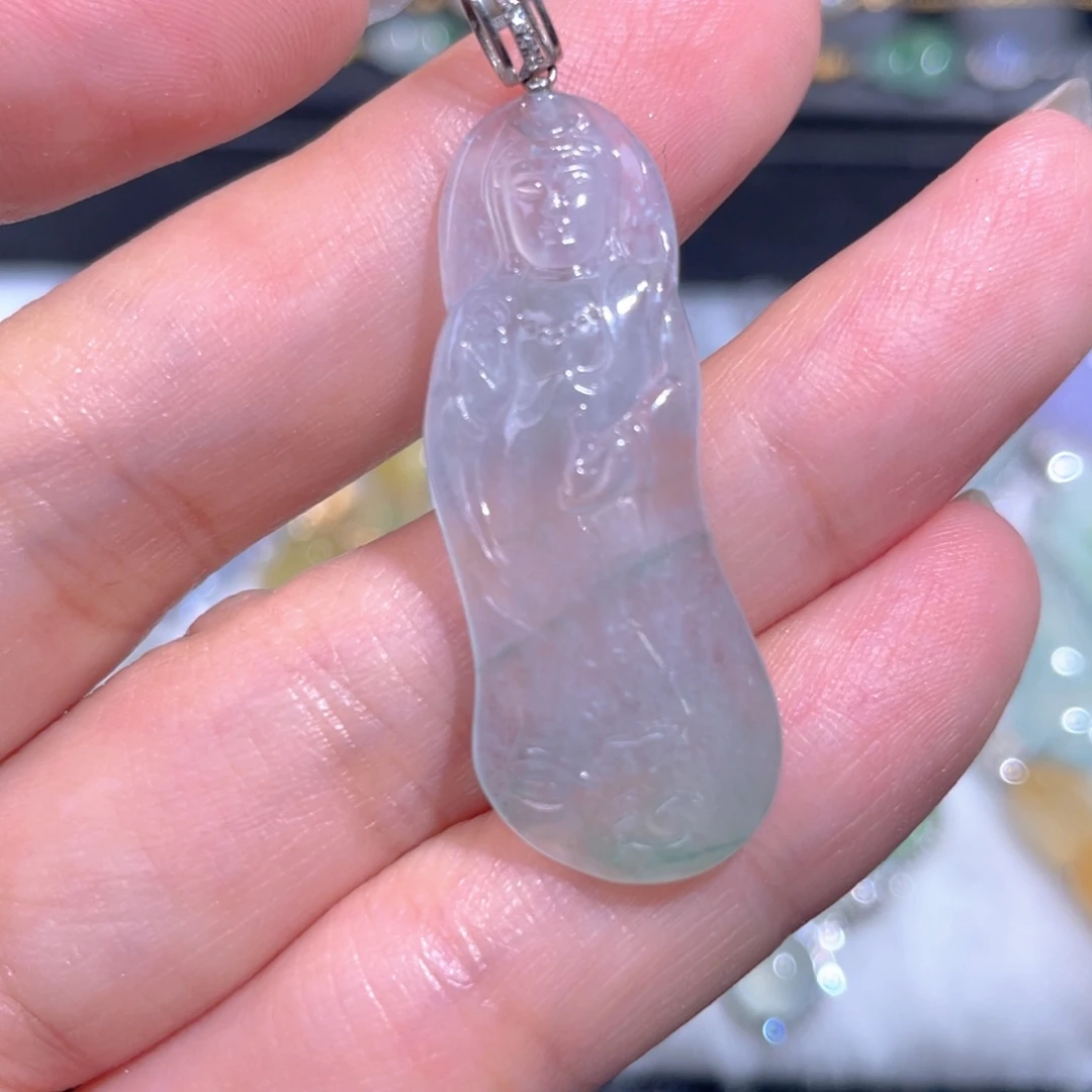 颈饰18K金镶嵌翡翠翡翠