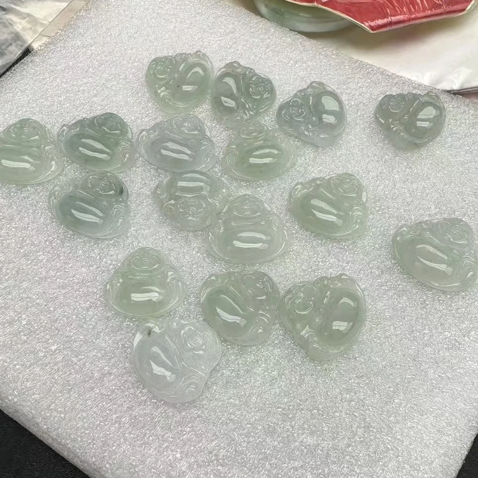 甄选优质高冰高透翡翠大肚弥勒佛吊坠弥勒佛多样性发货拍一发一