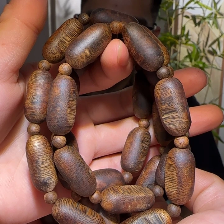 手串沉香海南老白棋链子46克+