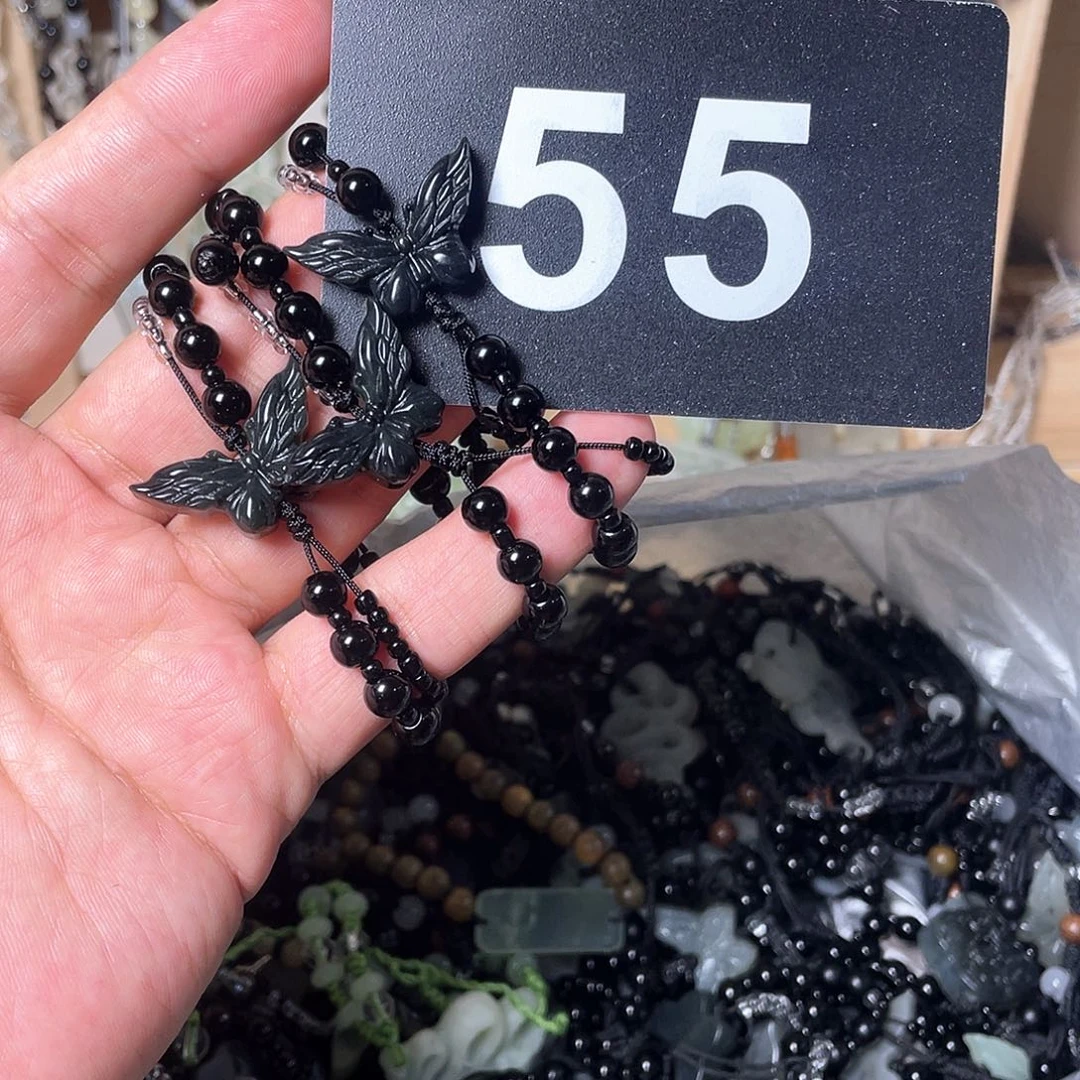 蛇纹石玉合金颈饰