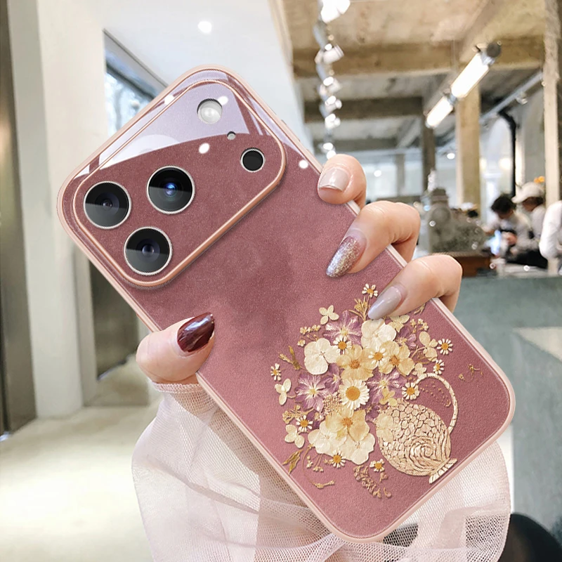 雾霾螺钿花瓶适用苹果17promax手机壳iphone16高级感15pro国风air