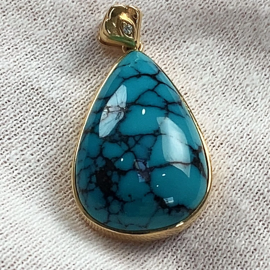 绿松石18K金镶嵌配饰