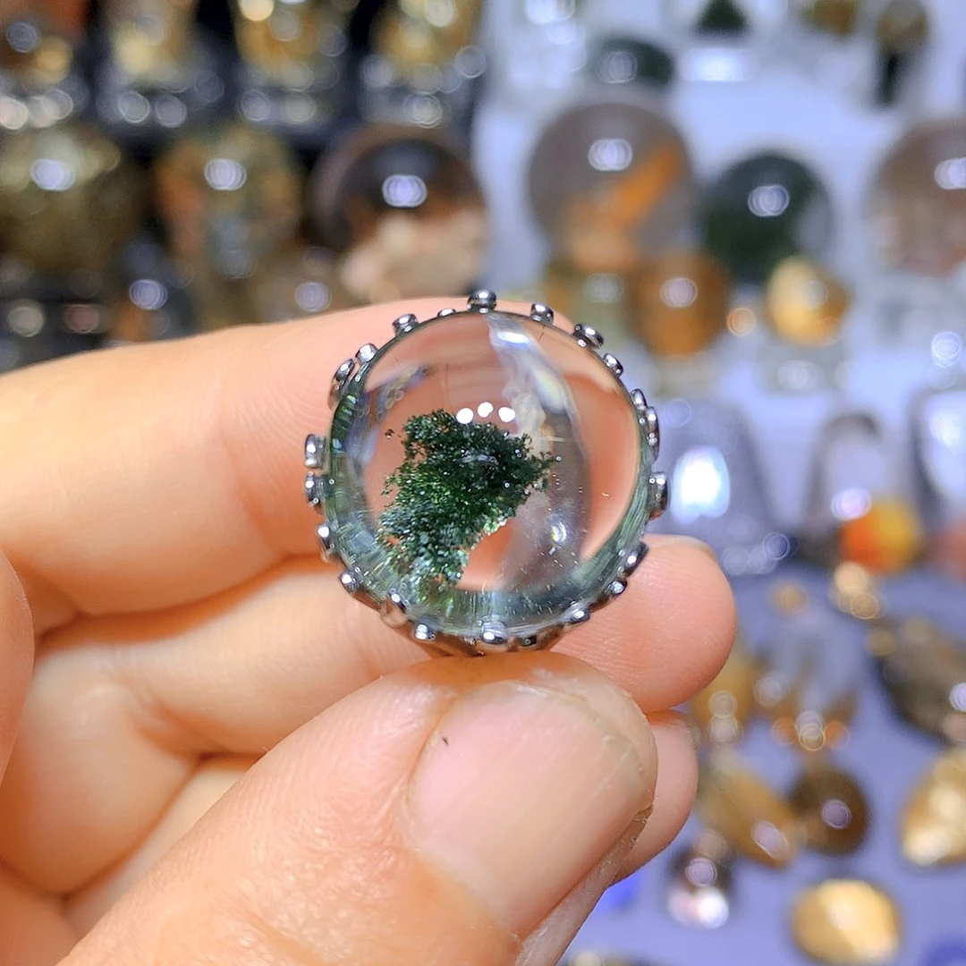 戒指银S925镶嵌水晶天然水晶