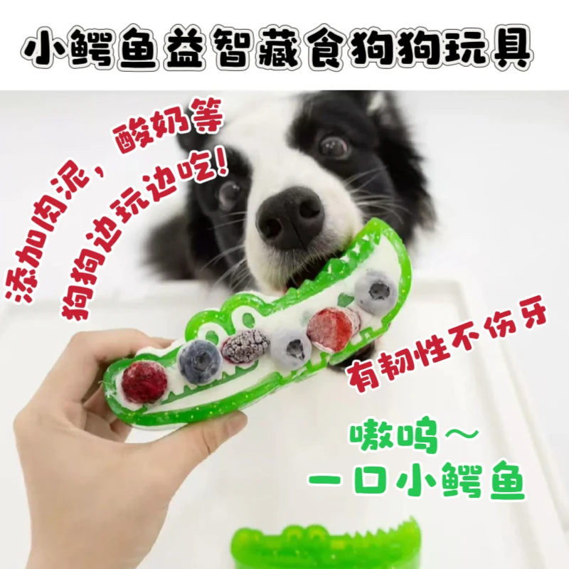 Qmonster宠物鳄鱼镂空填食丰容玩具益智慢食巡回清洁牙齿藏食器