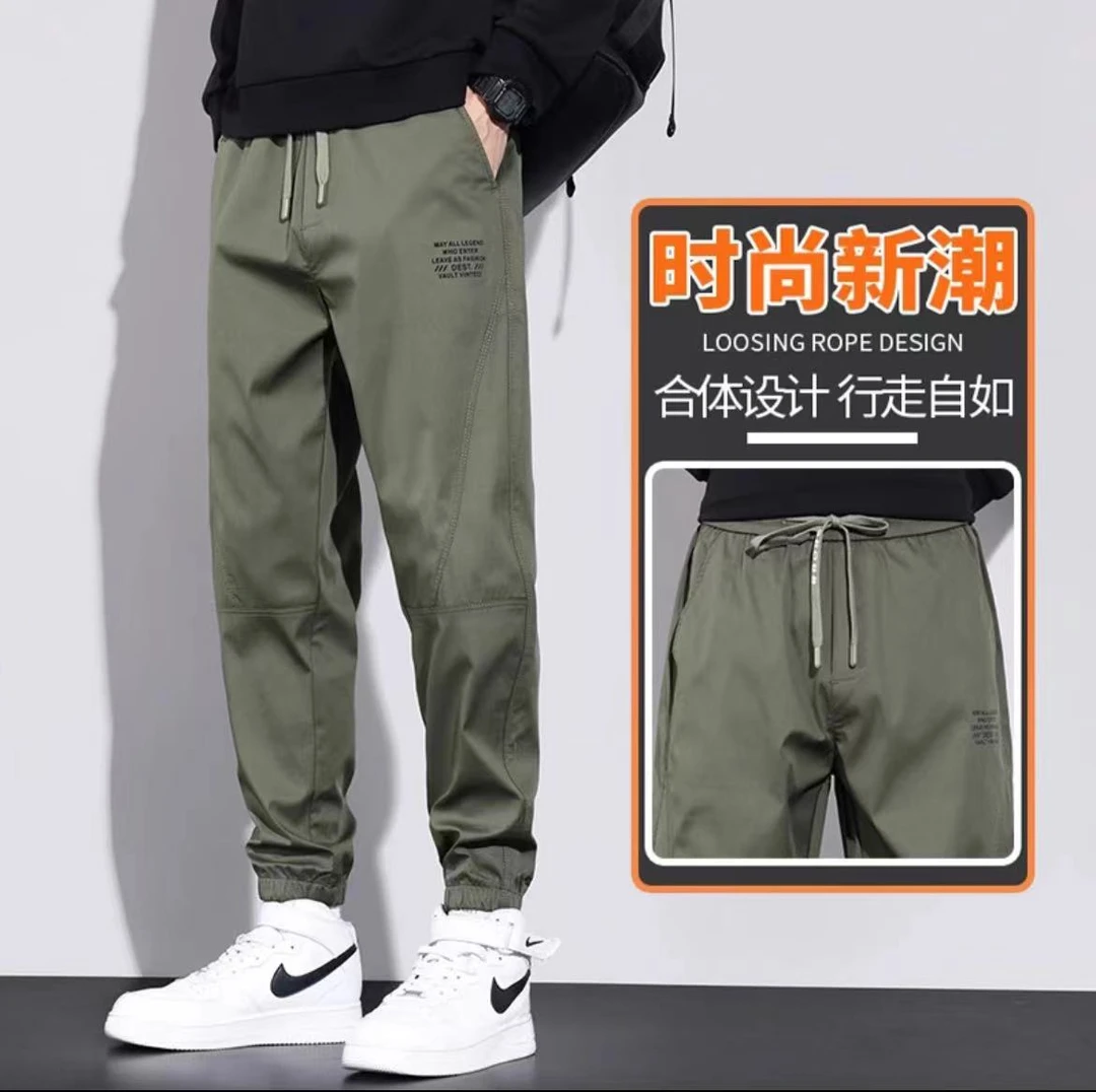 2025新款夏季束脚棉锦休闲裤K09