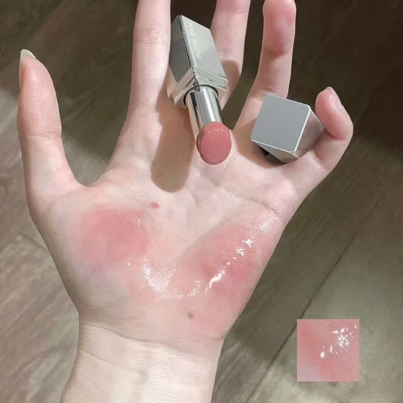 裸色润感十足!茉莉白茶奶冻水光镜面滋润唇蜜素颜女生必备口红