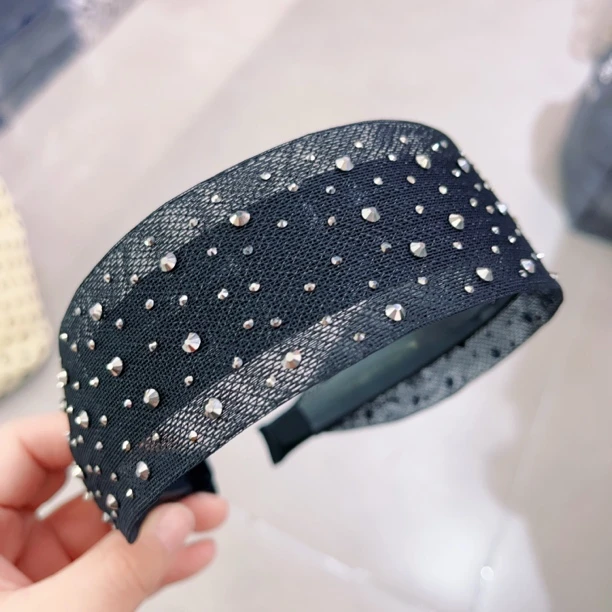 B225韩代黑色满天星宽发箍