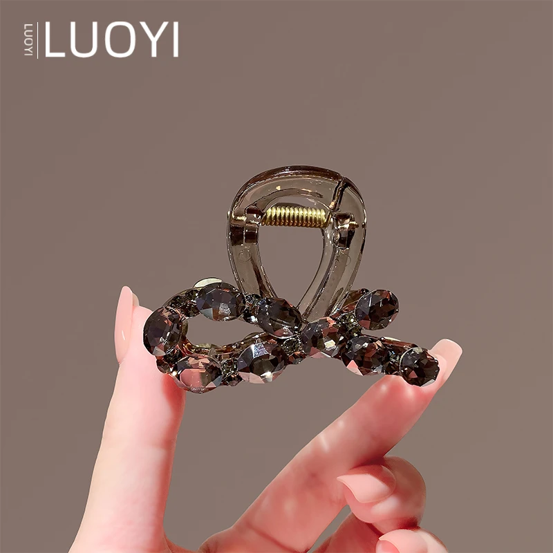 约6厘米发夹抓夹新款镶钻蝴蝶结气质后脑勺盘发夹韩版镶钻鲨鱼夹