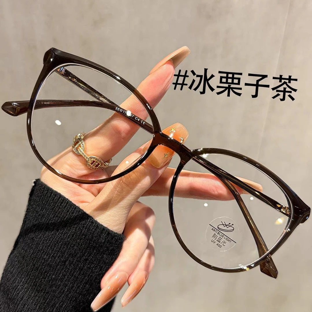 高级感气质玳瑁眼镜近视女度数可配防蓝光镜片大脸显脸小眼睛镜架