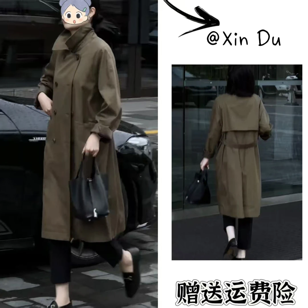 2025秋季新款时尚显瘦气质女士网红洋气风衣百搭款D23236