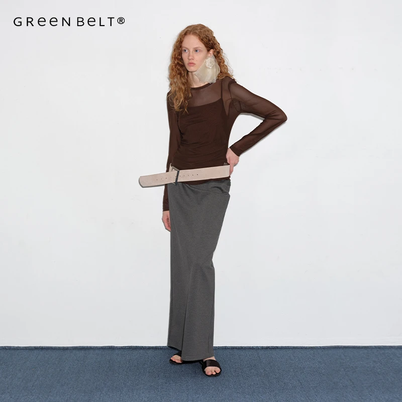 GREEN BELT城市旷野25春吊带背心网纱打底衫两件套