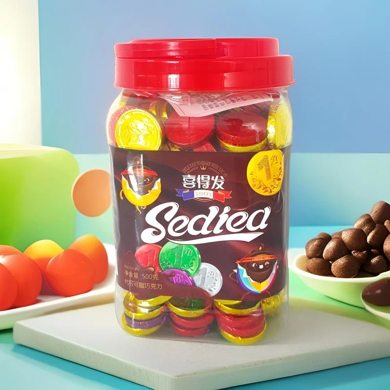 灌装金币巧克力约260个/桶网红解馋小零食糖果校园小卖铺摆摊糖果