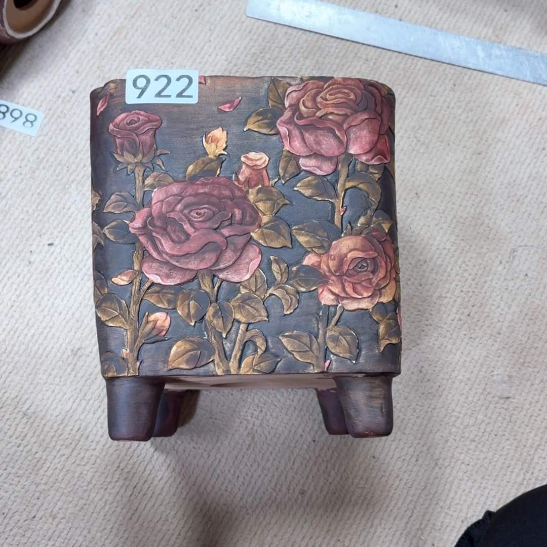 欠***柔紫砂花盆陶瓷多肉花盆精品