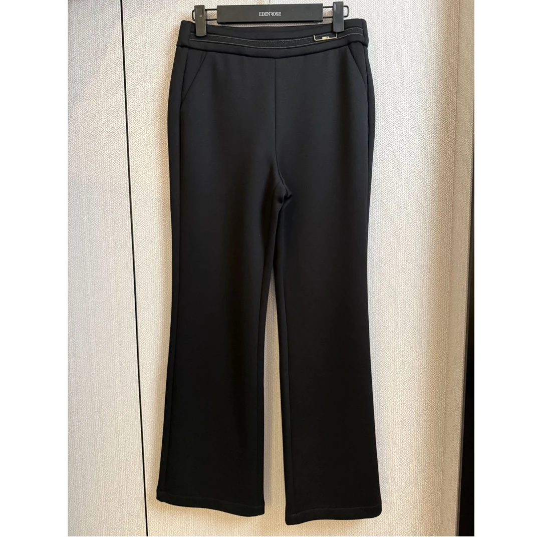 EDENROSE 商场款秋冬直筒女裤显瘦黑色EETD03608-3