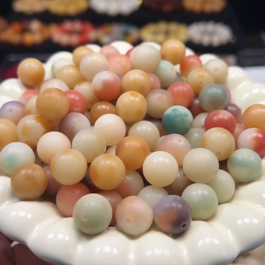 手串菩提根/象牙果卡14➕非料多宝花皮圆500颗