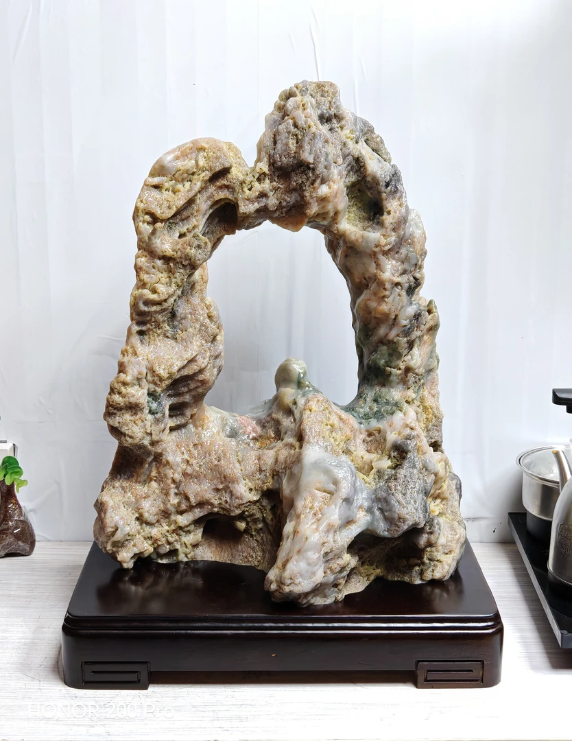 奇石天然原石三江石彩蜡石黄蜡石奇石摆件精品家居桌面客厅风水