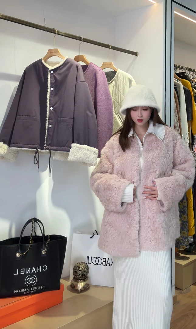 【壹壹专属】时尚宽松休闲百搭毛毛外套WT3258