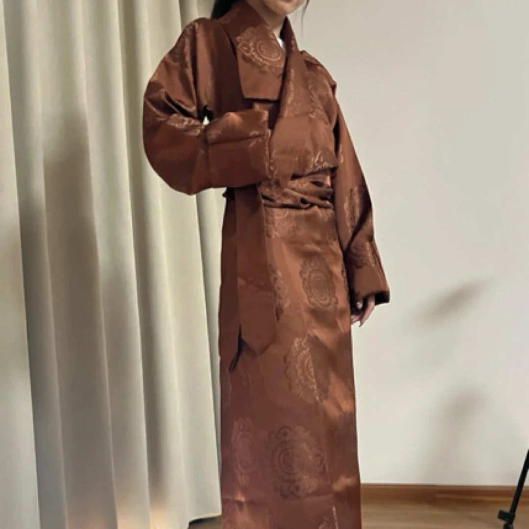 女士复古风藏袍传统民族特色修身长款藏式服饰