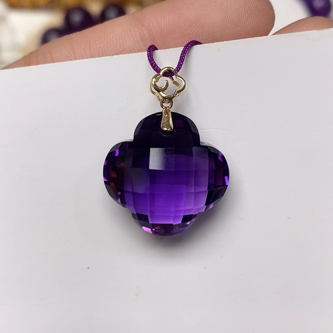 吊坠(赠链)18K金镶嵌紫晶