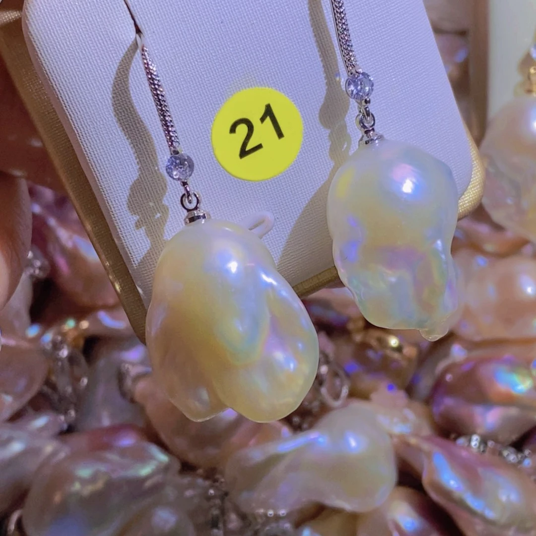 银S925镶嵌淡水珍珠微瑕