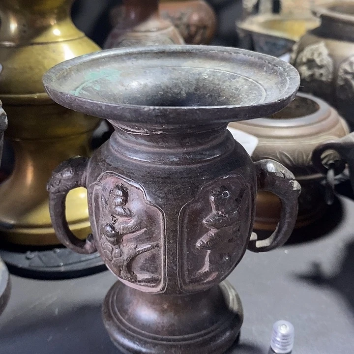 手工艺品琉璃铜花鼓